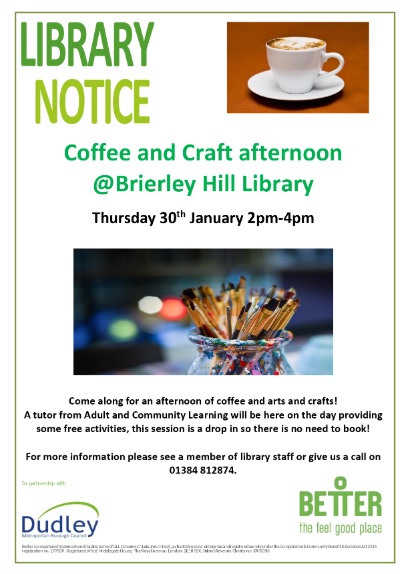 Brierley Hill Library - Coffee and Craft Afternoon Launch Day